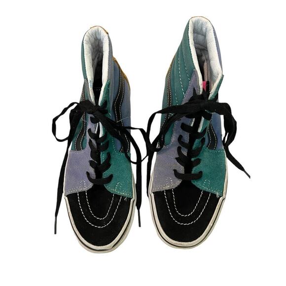 Womans Van Off The Wall Hi-Tops In Colorful Suede Lace Up Shoes 7. - Picture 5 of 8